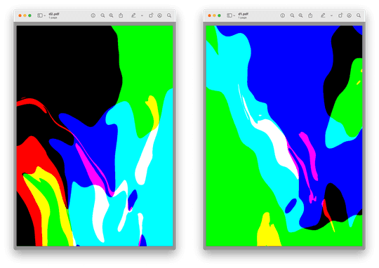 Two FBM colour-field renders, side by side, adapted for print.